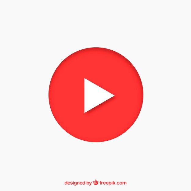 Icono de reproductor de youtube con diseño plano