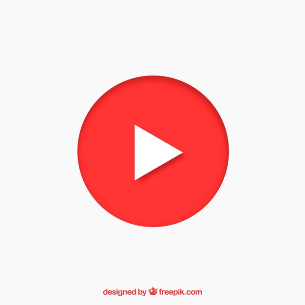 Icono de reproductor de youtube con diseño plano