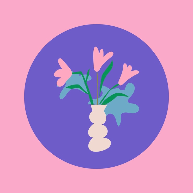 Vector gratuito icono de resaltado de flor de instagram, ilustración de doodle estético en vector de diseño retro