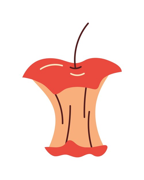 icono de residuos orgánicos de manzana aislado