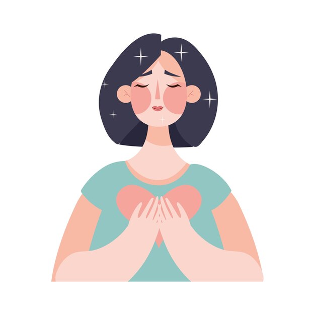 icono de retrato de personaje de mujer aislado