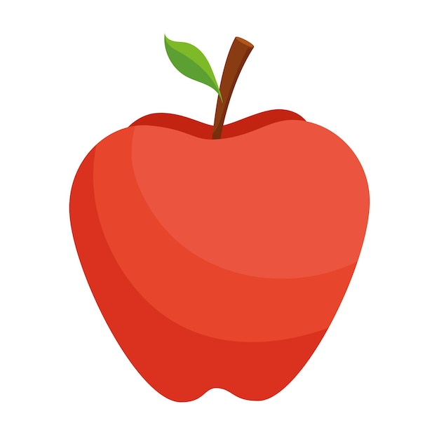 icono rojo de frutas de manzana frescas