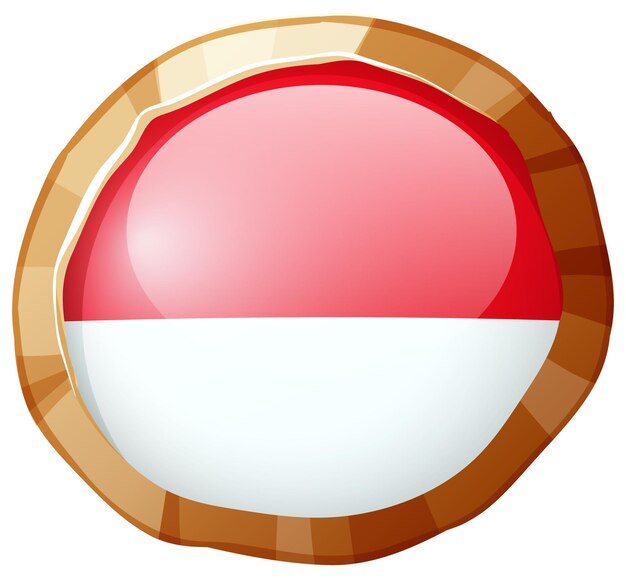 Icono de ronda de la bandera de Indonesia