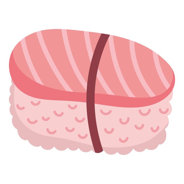 Icono de salmón de sushi japonés aislado