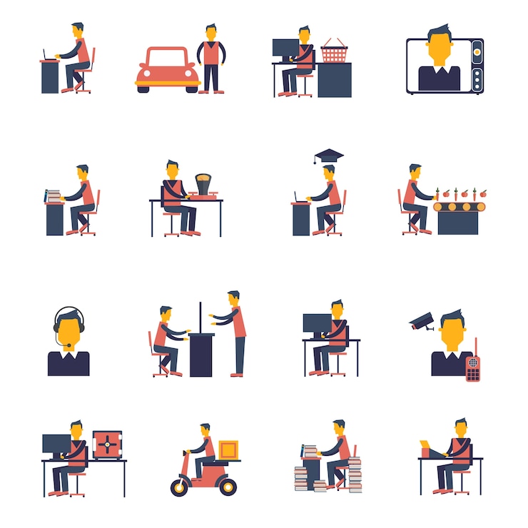 Vector gratuito icono sedentario plano