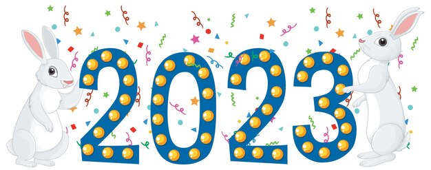 Icono de signo de conejo de año nuevo 2023