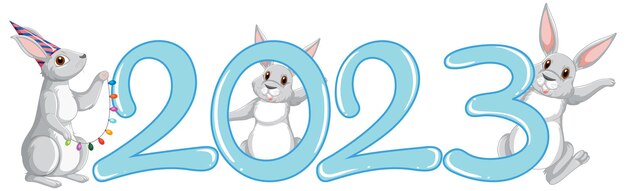 Icono de signo de conejo de año nuevo 2023