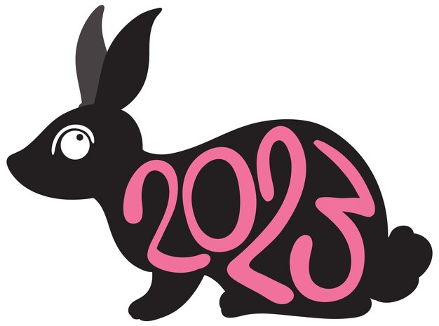 Icono de signo de conejo de año nuevo 2023