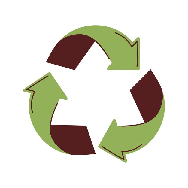 icono del símbolo de ecología de reciclaje aislado