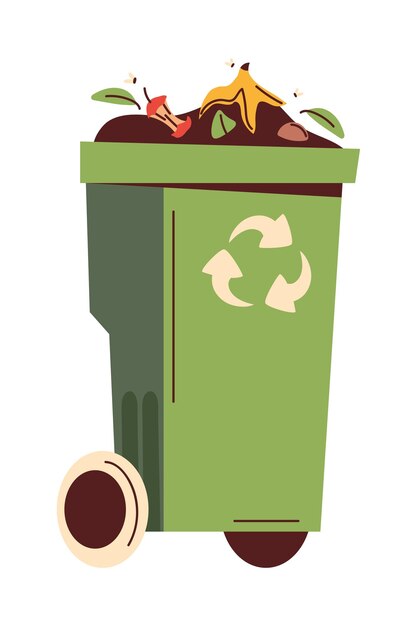 icono de sostenibilidad ecológica del contenedor de reciclaje aislado