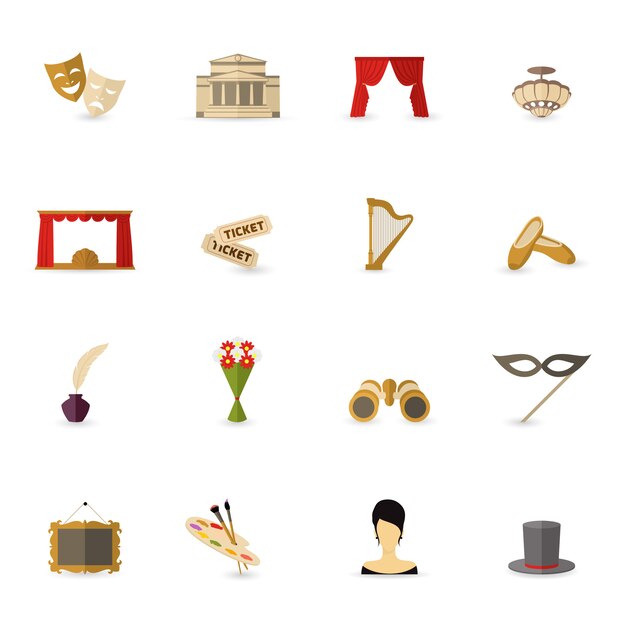 Icono de teatro plano