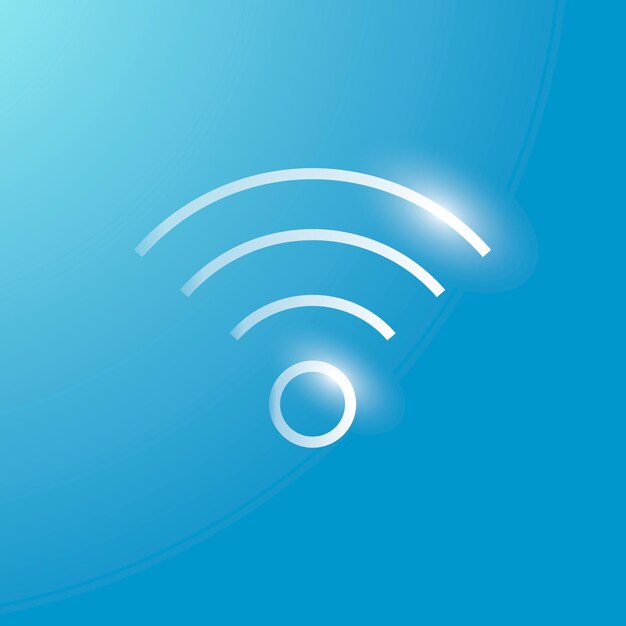 Icono de tecnología de vector de internet wifi en plata sobre fondo degradado