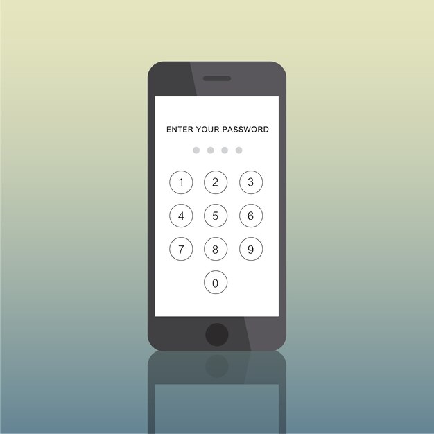 Icono de teléfono inteligente concepto de código de acceso electrónico