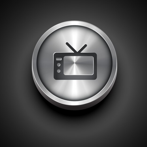 icono de televisión metálico