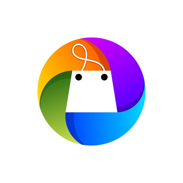icono de tienda colorido diseño de logotipo abstracto