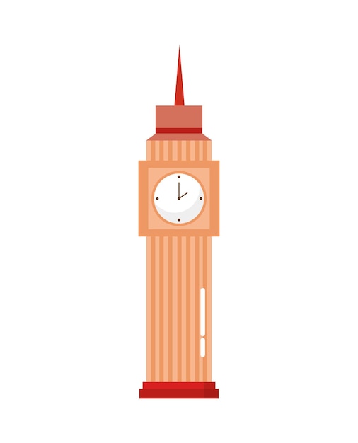 Vector gratuito icono de la torre big ben aislado