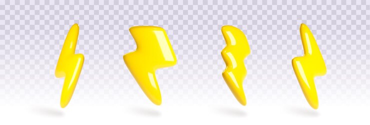 Vector gratuito icono de trueno 3d energía relámpago carga eléctrica