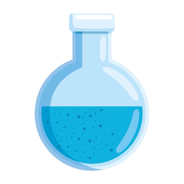 El icono del vaso de laboratorio de investigación científica está aislado