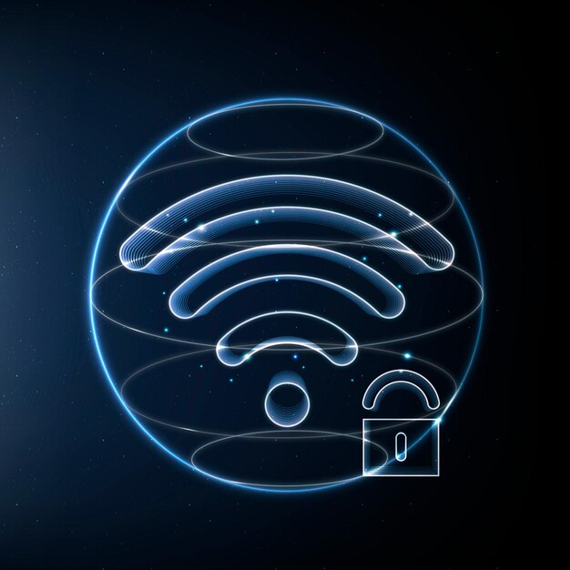 Icono de vector azul de tecnología de comunicación de seguridad de Internet con candado