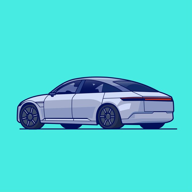 Icono de vector de dibujos animados de automóviles Ilustración de tecnología Icono de transporte Icono de vector plano aislado