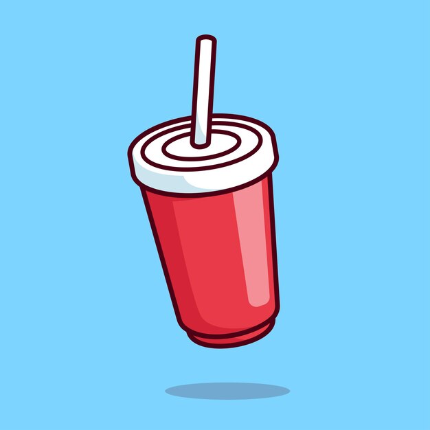 Icono de vector de dibujos animados flotante de bebidas gaseosas Ilustración de icono de objeto de bebida Vector plano aislado