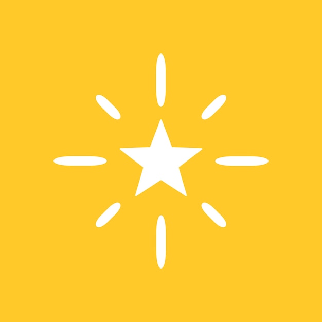 Vector gratuito icono de vector de estrellas brillantes en estilo simple sobre fondo amarillo