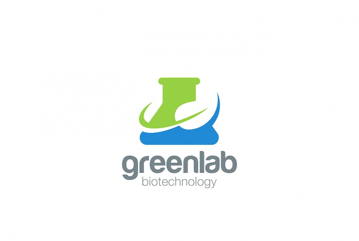 Vector gratuito icono de vector de logotipo de bio bio lab verde orgánico.