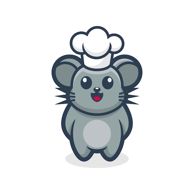 Icono de vector de mascota de chef de ratón