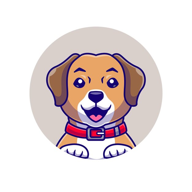 Icono vectorial de dibujos animados con aspecto de perro lindo Ilustración Icono de naturaleza animal Vector plano aislado
