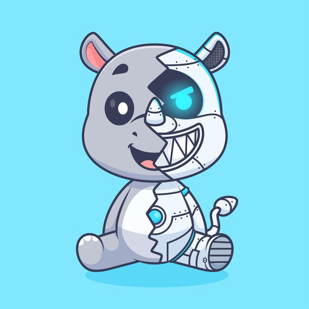 El icono vectorial de dibujos animados de Cyborg, el icono de la tecnología animal, el ícono del vector plano aislado.