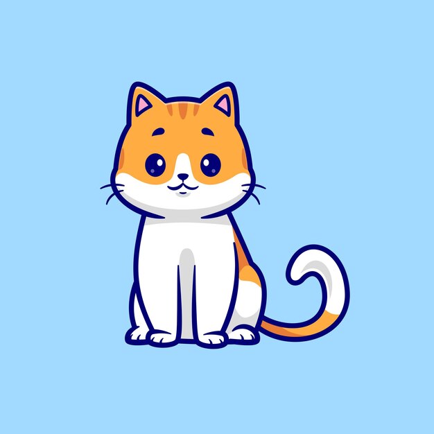 Icono vectorial de dibujos animados de gatos lindos sentados Ilustración de animales Icono de naturaleza Icono plano aislado Vector
