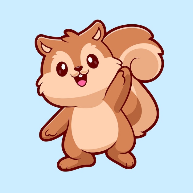 Icono vectorial de dibujos animados con la mano de la ardilla linda Ilustración Icono de la naturaleza animal Icono plano aislado Vector