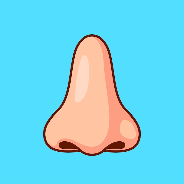 Icono vectorial de dibujos animados de nariz humana Ilustración Educación Icono de objeto Vector plano aislado