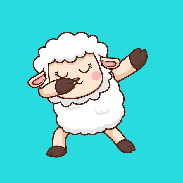 Icono vectorial de dibujos animados de ovejas lindas ilustración icono de naturaleza animal vector plano aislado