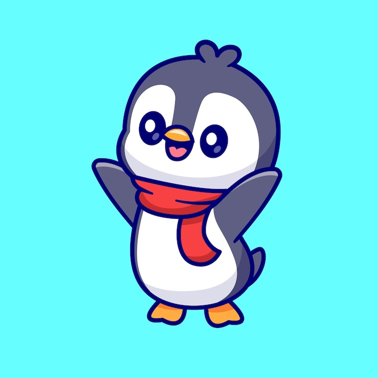 Vector gratuito icono vectorial de dibujos animados de pie de pingüino lindo ilustración icono de naturaleza animal vector plano aislado
