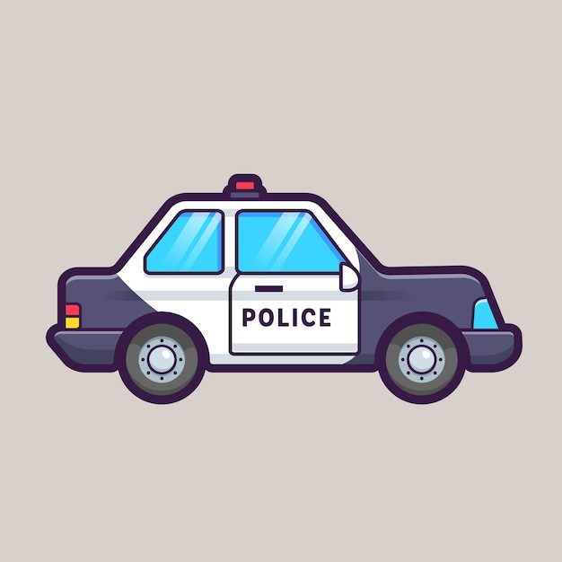 Icono vectorial de dibujos animados de policía Ilustración Icono de transporte Objeto Icono de vector plano aislado