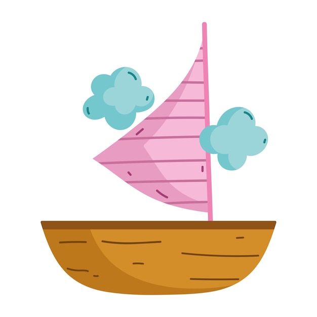 icono de viaje en velero diseño aislado