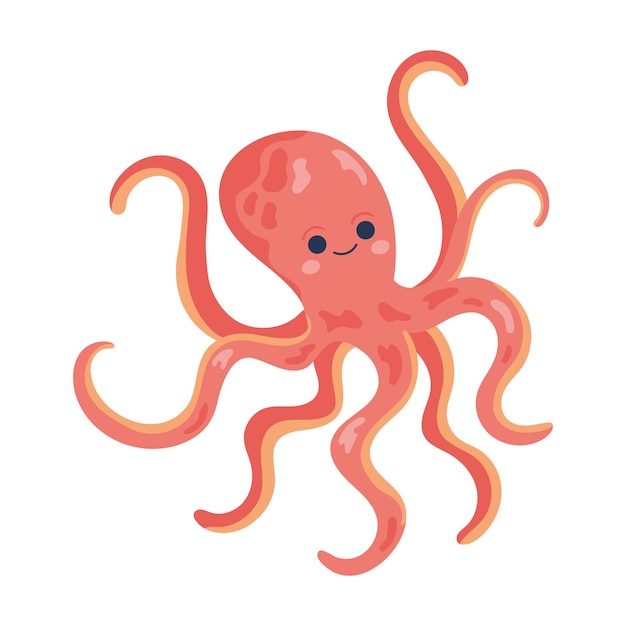 Vector gratuito icono de vida marina de pulpo