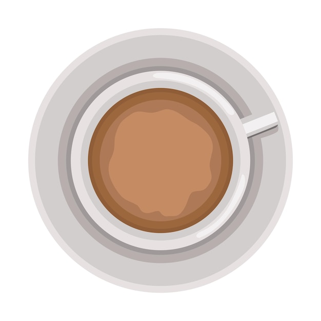 icono de vista superior de taza de café aislado