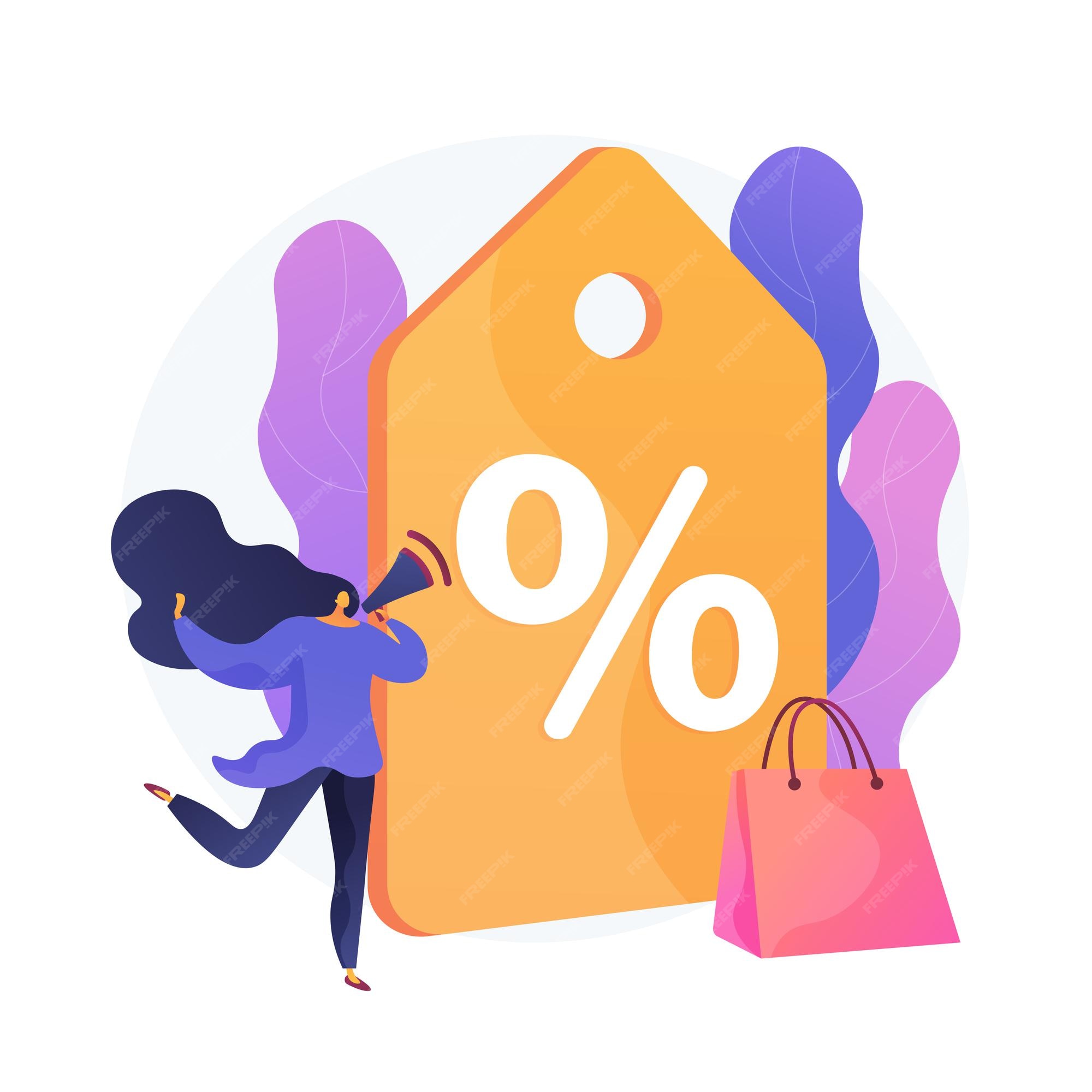 Icono de web de dibujos animados de promoción de ventas. estrategia de  marketing, publicidad de rebajas, oferta de rebajas. idea de bajo precio.  liquidación, atracción de clientes. ilustración de metáfora de concepto