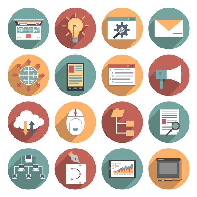 Icono de web plana