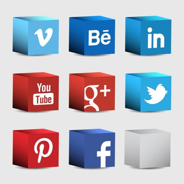 Iconos 3d para redes sociales