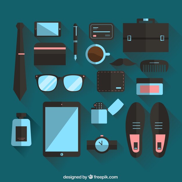 Iconos de accesorios de hombre de negocios