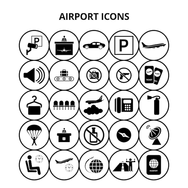 Iconos de aeropuerto