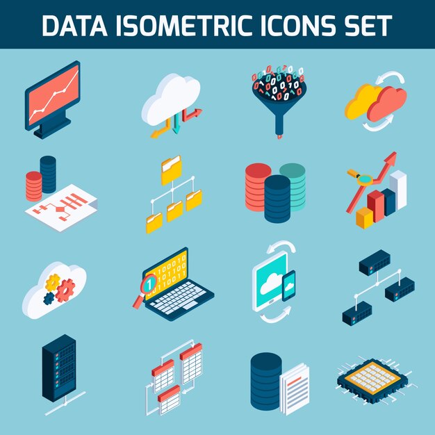Iconos de análisis de datos
