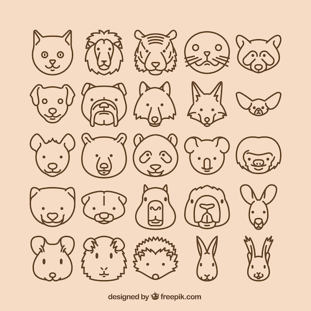 Vector gratuito iconos de animales