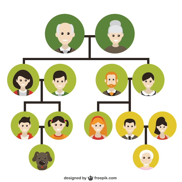 Vector gratuito iconos del árbol de familia