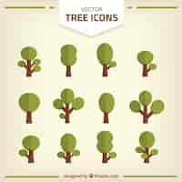Vector gratuito iconos de árboles verdes
