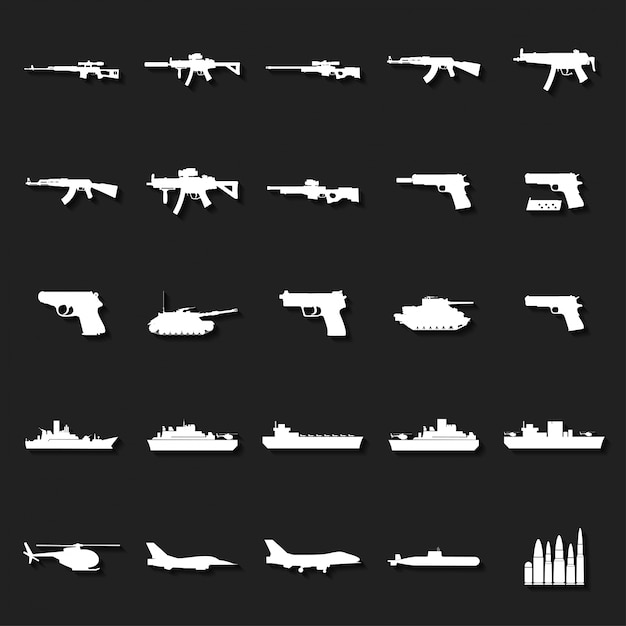 Vector gratuito iconos de armas