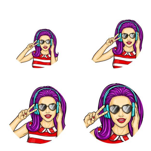 Iconos de avatar de arte pop